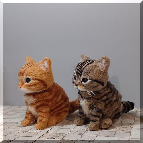 羊毛フェルト　猫　茶トラ仔猫『チョロン君』 羊毛フェルト 猫 茶トラ仔猫『チョロン君』