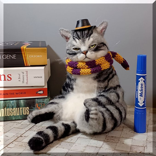 羊毛フェルト 猫 アメリカンショートヘア ねこ ネコ アメショ 猫