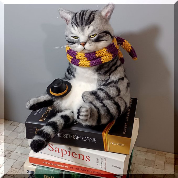 好評 羊毛フェルト 猫 アメショ ネコ ねこ アメリカンショートヘア 猫 その他