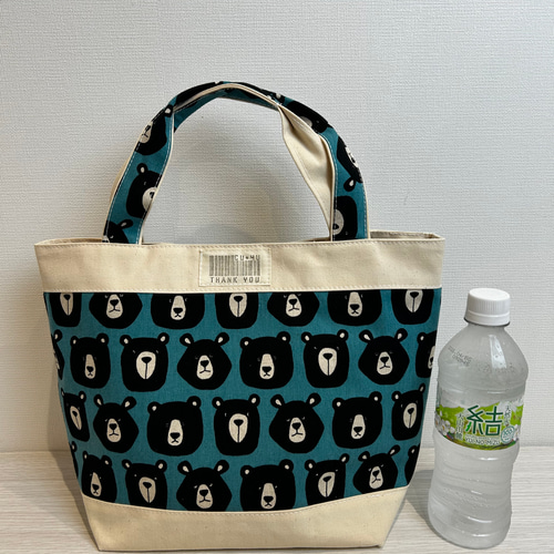 超歓迎された ⭐️ハンドメイド＜受注販売＞⭐️くまさんのお顔柄トートバッグ トートバッグ