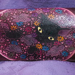 猫のデザイン レザークラフト 1品物コラージュ。フリーノート