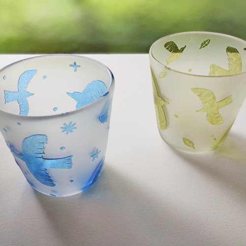 パート・ド・ヴェール おちょこ 桃色 ガラス作家 佐伯泰典作 工芸品
