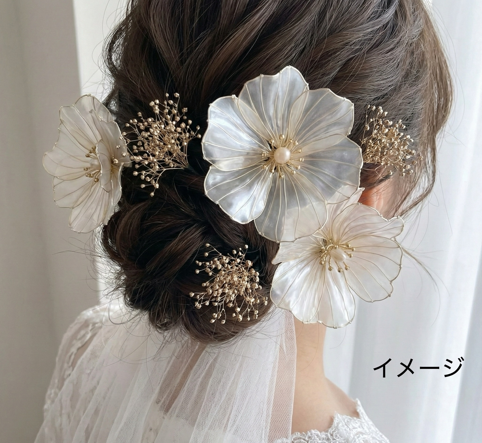 ディップフラワー　ヘアアクセサリー　B　ブライダル・成人式・卒業式・七五三・パーティーなど～
