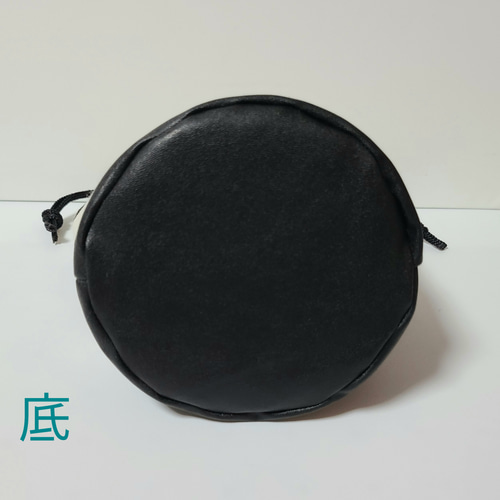 □再販□ハンドメイド 裏地つき丸底巾着袋 化粧ポーチ ドット柄