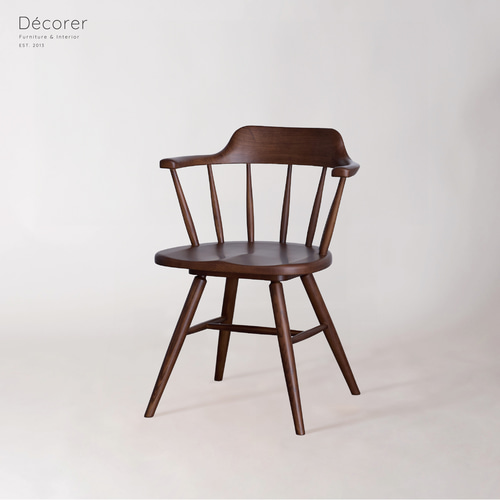 ウィンザーチェア ブラウン アッシュ材のウィンザーチェア [3色 : 座面固定] 子 ダイニング