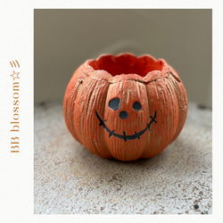 ハロウィン 鉢 かぼちゃ パンプキン 馬車 多肉植物 セメント