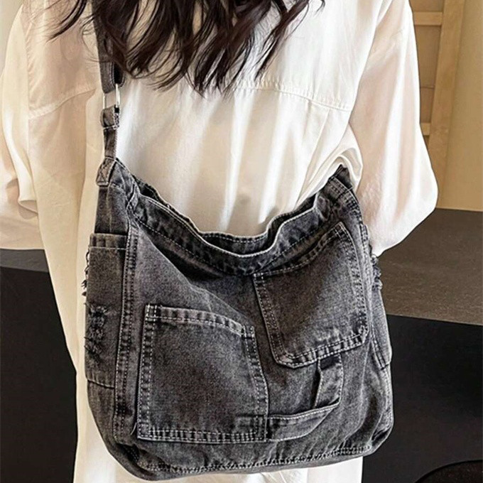 ショルダー　ゴールド金具　フラップ　デニム　レザー 極美品✨ディーゼル　y2k