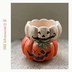 ハロウィン 鉢 かぼちゃ パンプキン 馬車 多肉植物 セメント