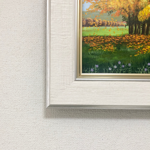 アクリル画　原画　「オータムフィールド03」額縁付　F4サイズ　キャンバス オータムフィールド03」アクリル画 額縁付 原画 キャンバス F4