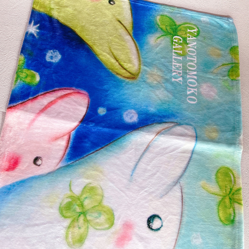 海の生き物】イルカのふわふわブランケット 癒しの絵 出産祝い