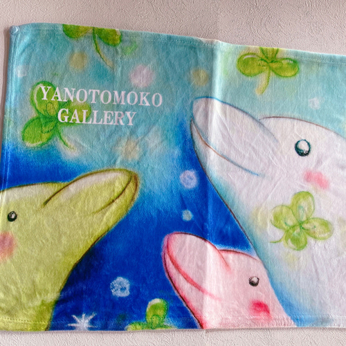 海の生き物】イルカのふわふわブランケット 癒しの絵 出産祝い