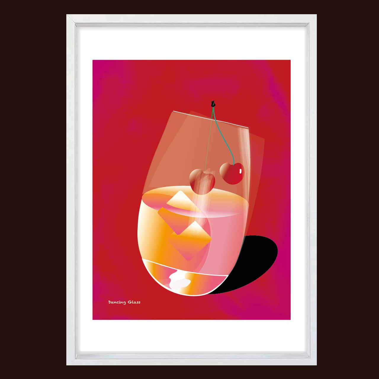 ダンシンググラス　イラスト　ポスター　A4 A3 A2 A1　アート  　アートポスター　アート/sei検索　3123