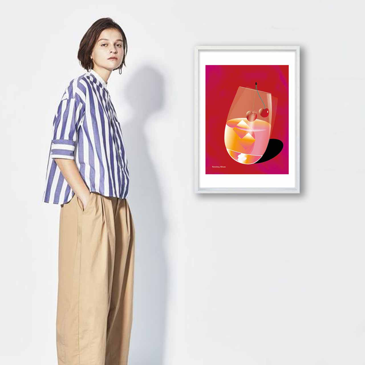 ダンシンググラス　イラスト　ポスター　A4 A3 A2 A1　アート  　アートポスター　アート/sei検索　3123