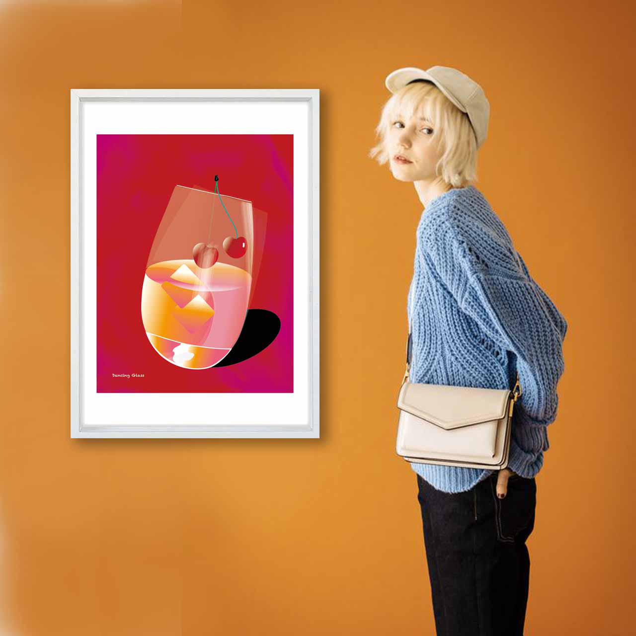 ダンシンググラス　イラスト　ポスター　A4 A3 A2 A1　アート  　アートポスター　アート/sei検索　3123