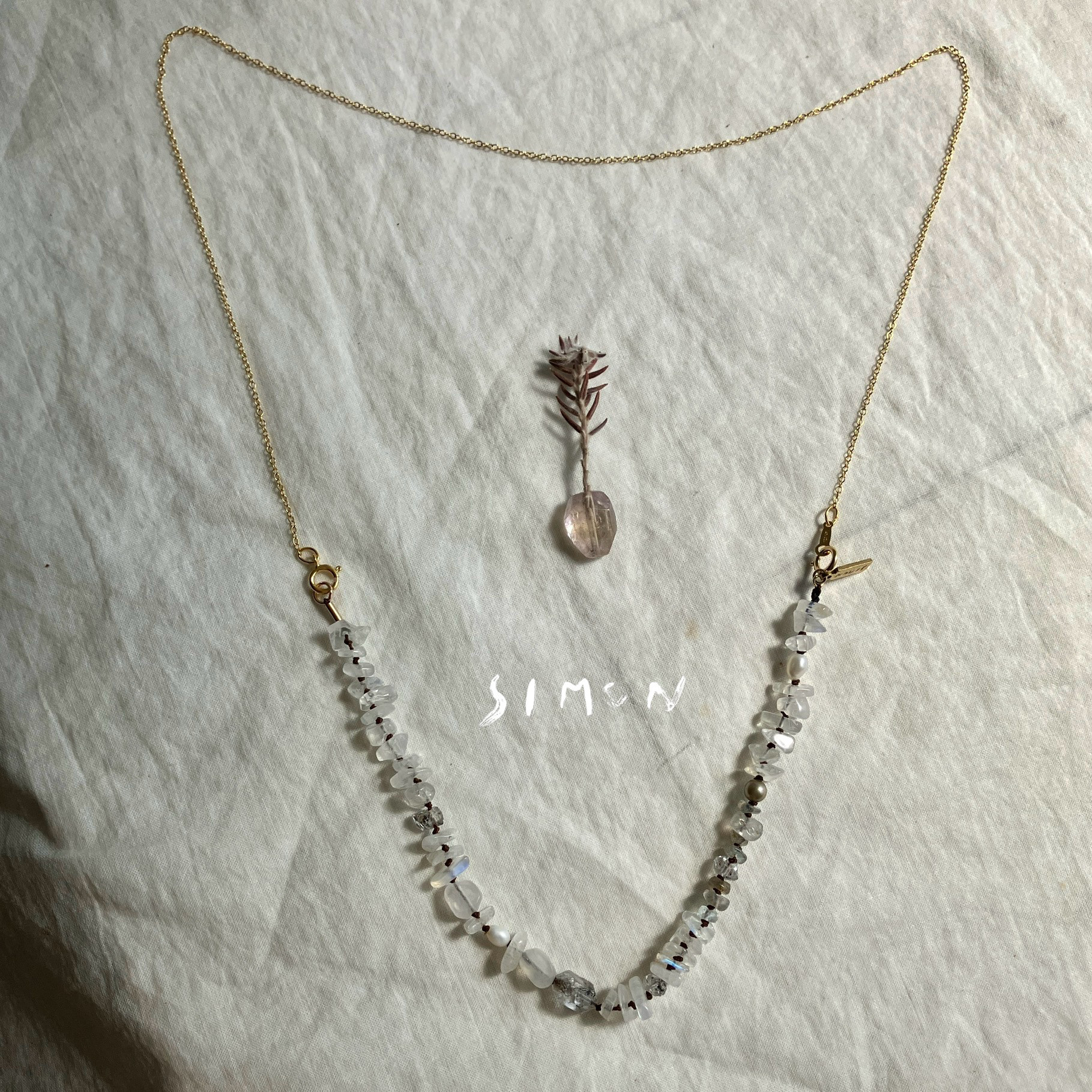 Stardust　星屑　K14gf金具 ２wayブレスレット ＋ネックレストップ　１点もの