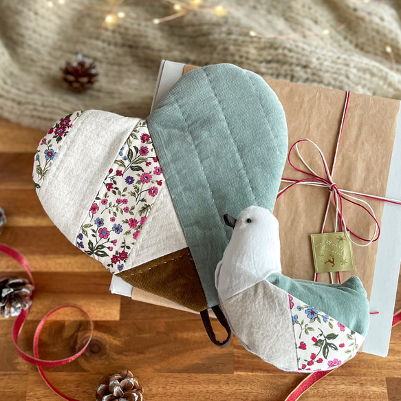 確認用 小鳥の鍋つかみ ハンドメイド