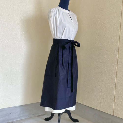 45rpm　45r 　インディゴ染め　藍染　エプロン 45rpm 45r インディゴ染め 藍染 エプロン