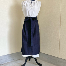 673 藍染 藍染め カフェ エプロン 腰巻き 前掛け インディゴ 染め