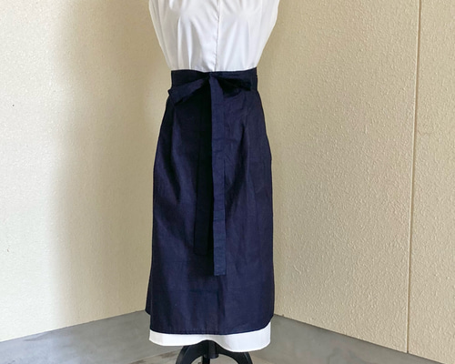 古布襤褸粉袋シードサック繭袋藍染め刺し子リメイクエプロンドレス前掛け 古布襤褸粉袋シードサック繭袋藍染め刺し子リメイクエプロン