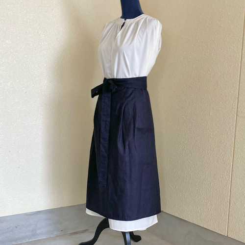 45rpm　45r 　インディゴ染め　藍染　エプロン 45RWAIWAI 裏毛のリバースエプロン（インディゴ）: GOODS｜45R