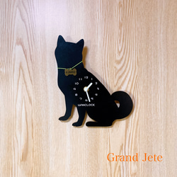 わんクロック【犬シルエットの壁掛け時計】WC-04 <受注製作> 4枚目の画像