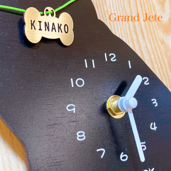 わんクロック【犬シルエットの壁掛け時計】WC-04 <受注製作> 3枚目の画像