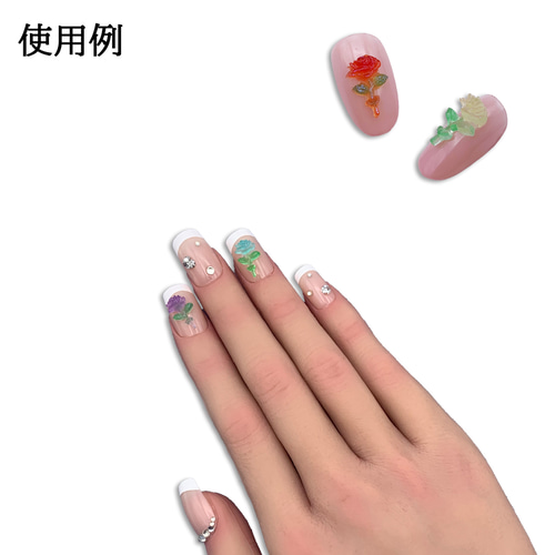 ネイルパーツ 花 12mm 蓄光 ミックス 混色 100個 フラワー 葉っぱ 艶