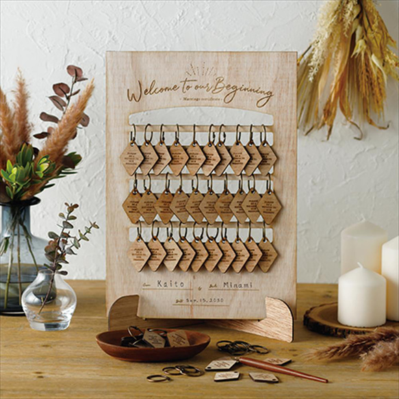 ウッドチャームボード スタンド付き 30名様 追加タグオプションあり