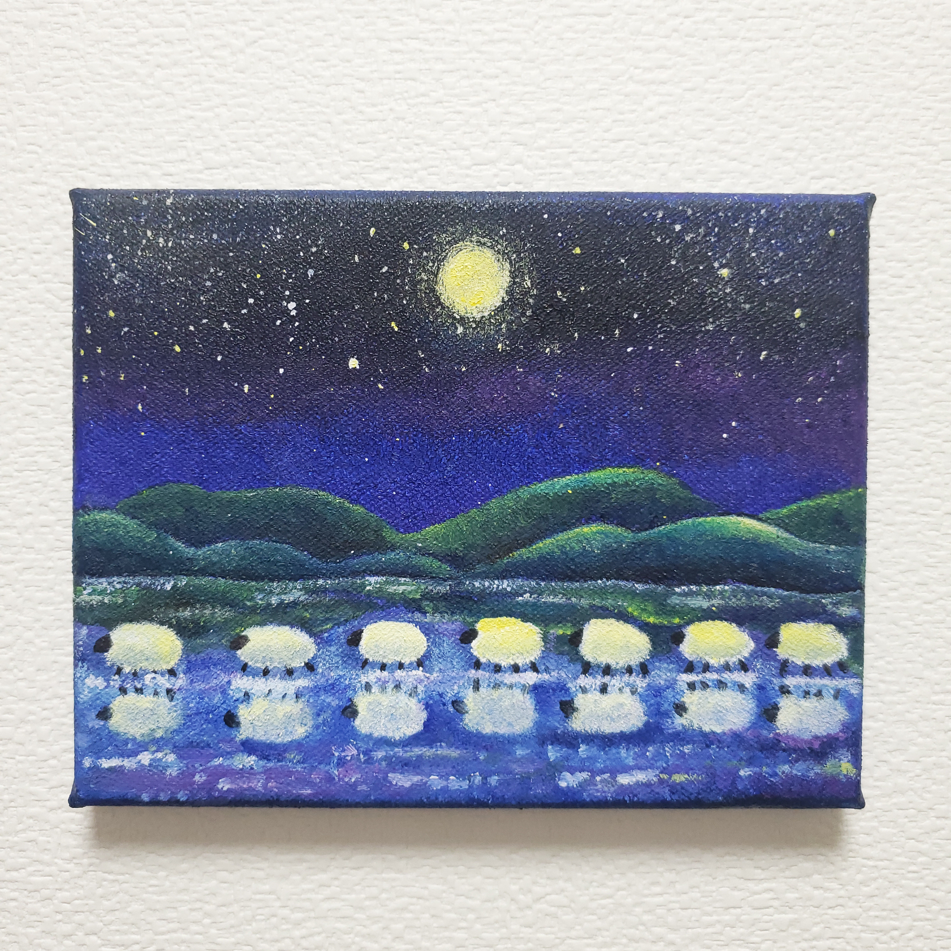 絵画　ひつじのぬいぐるみ5 油絵 絵画 ひつじのぬいぐるみ5 油絵