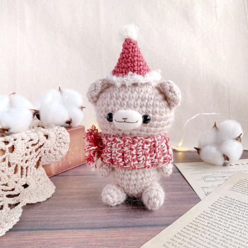 ほっこり冬の仲間たちのあみぐるみセット＊クリスマスギフトボックス