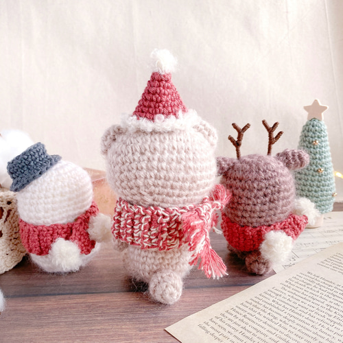 クリスマス あみぐるみ セット ほっこり冬の仲間たちのあみぐるみセット＊クリスマスギフトボックス