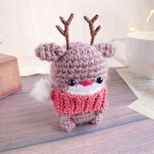 ほっこり冬の仲間たちのあみぐるみセット＊クリスマスギフトボックス