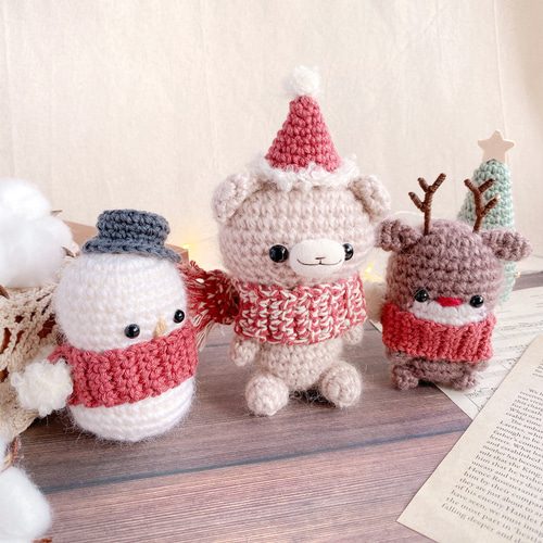 クリスマス あみぐるみ セット 送料無料＊限定3つ＊クリスマスあみぐるみセット - ANYF'S HANDMADE