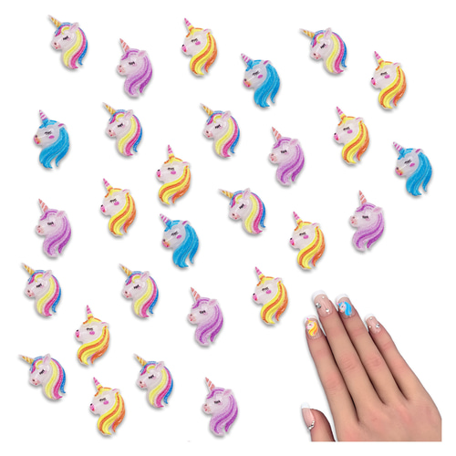 ネイルパーツ 動物 ユニコーン 馬 14mm ミックス 100個 アニマル