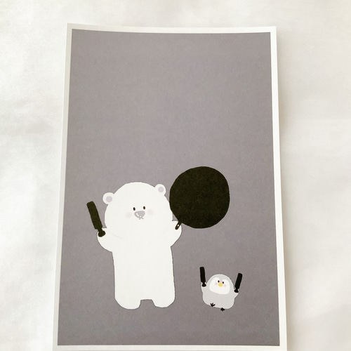 シロ&ペンちゃん 推し活カラー ポストカード ハガキ かわいい シロ&ペンちゃん 推し活カラー ポストカード ハガキ かわいい
