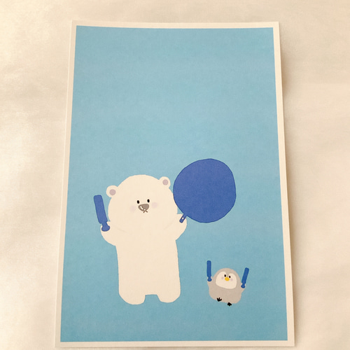 シロ&ペンちゃん 推し活カラー ポストカード ハガキ かわいい シロ&ペンちゃん 推し活カラー ポストカード ハガキ かわいい