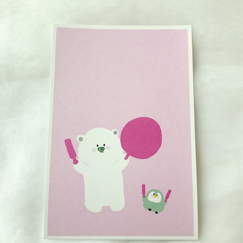 シロ&ペンちゃん 推し活カラー ポストカード ハガキ かわいい シロ&ペンちゃん 推し活カラー ポストカード ハガキ かわいい