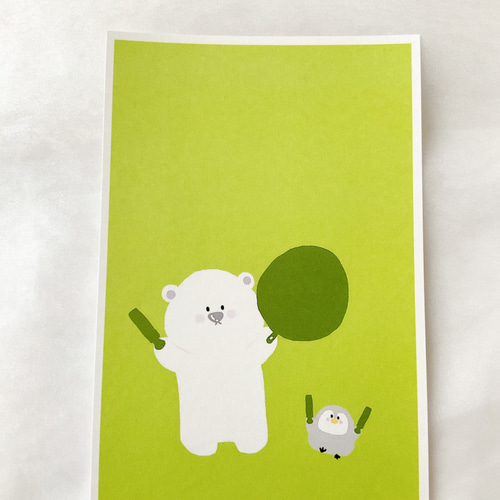 シロ&ペンちゃん 推し活カラー ポストカード ハガキ かわいい シロ&ペンちゃん 推し活カラー ポストカード ハガキ かわいい