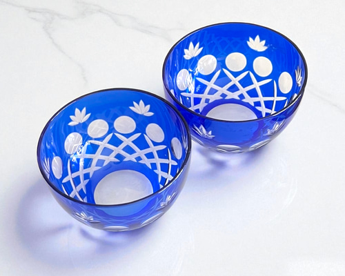 昭和初期　切子　器　江戸切子　氷コップ　ヴィンテージ　5客 江戸切子 昭和初期 キリコガラス 水差し グラス セット レトロ