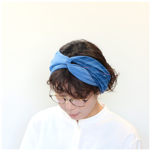 頭に巻きつけるストールタイプのヘアバンド ～シルクのヘア