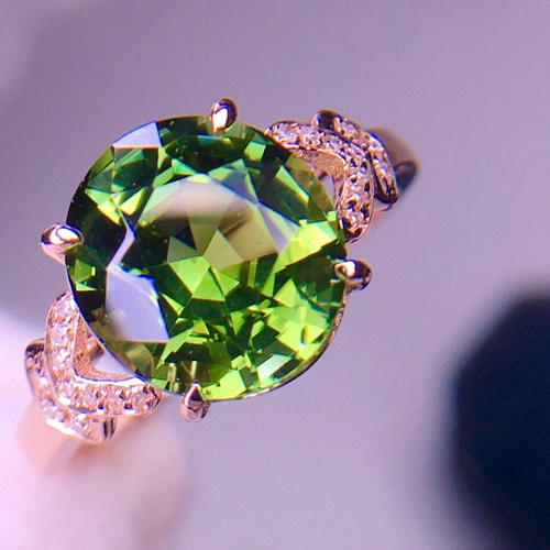 癒しのパワー」K18 天然グリーントルマリン 天然ダイヤモンド 上品