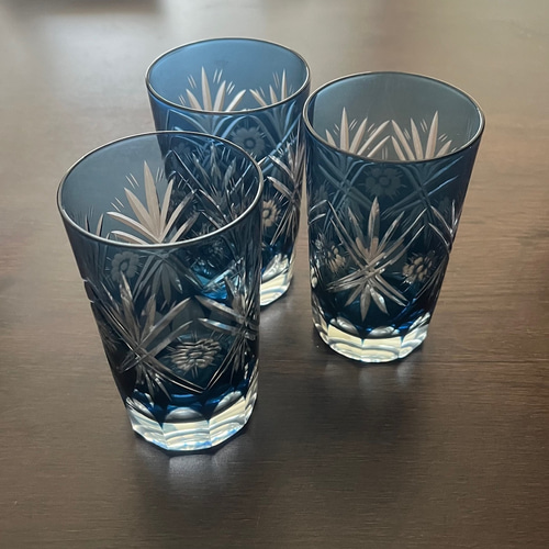 単品バラ売り＞ラスト1客 江戸切子 グラス 藍紺 グラス antique