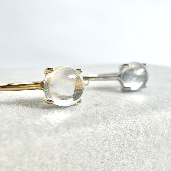 大人上品なおすすめコーデ クリスタル 天然水晶 - 光の雫 リング 18kgp SILVER925製 / アクセサリー