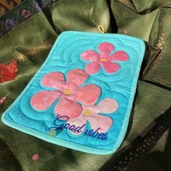 ピンクのプルメリアのティッシュケース　受注製作 2枚目の画像