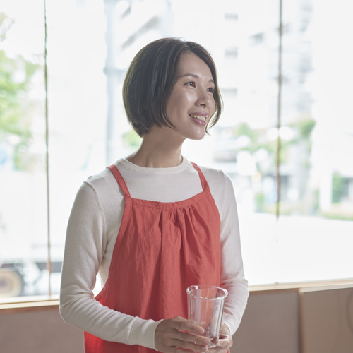 ギャザーエプロン TW / gather apron TW レッド エプロン SUNNY