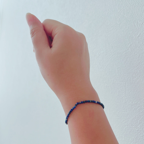 極小天然石ラピスラズリ✧華奢ブレスレット】 災いから身を守るお守り
