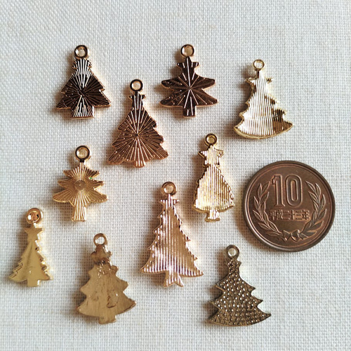 ♪Xmas♪ クリスマスツリー いろいろ10種類セット XS79 チャーム petit