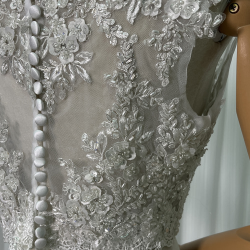 送料無料！ボレロ ラウンドネック ノースリーブ くるみボタン 前撮り  