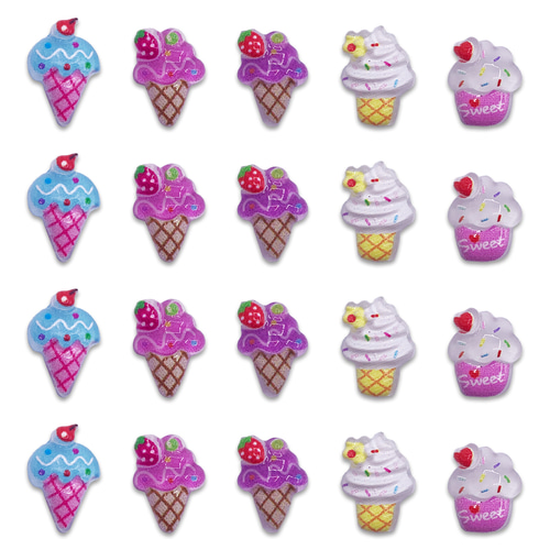 ネイルパーツ スイーツ ミックス 10ー14mm カラフル お菓子 100個