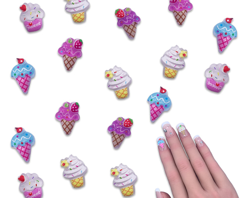 ネイルパーツ スイーツ ミックス 10ー14mm カラフル お菓子 100個